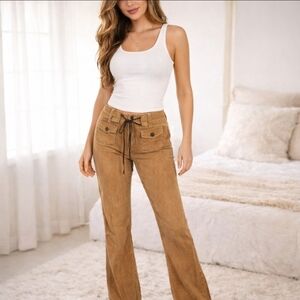 Old Navy Vintage Y2K 2003 Tan Low-rise Corduroy Flare Pants Size 8